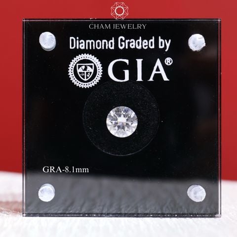 Kim Cương Moissanite GRA 8.1 mm, 6ct Nước D Cao Cấp (58 GIÁC).