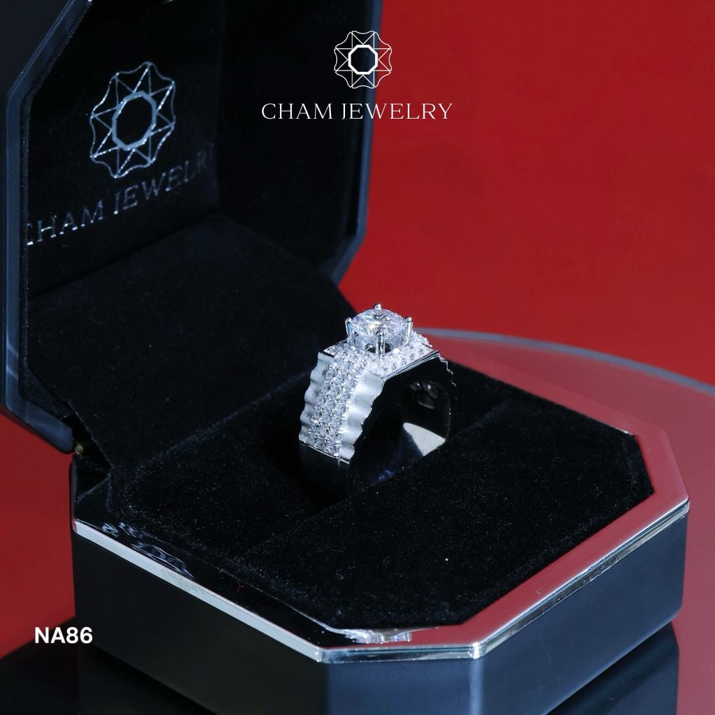 Nhẫn Nam NA86 CHAM JEWELRY, Chủ 6.0mm