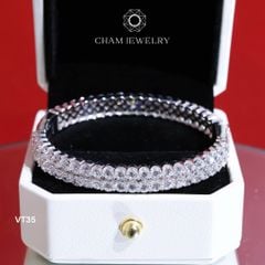 Vòng Tay CHAM JEWELRY VT35, 2 Hàng Đá 3.0mm ( Barcode TV42).