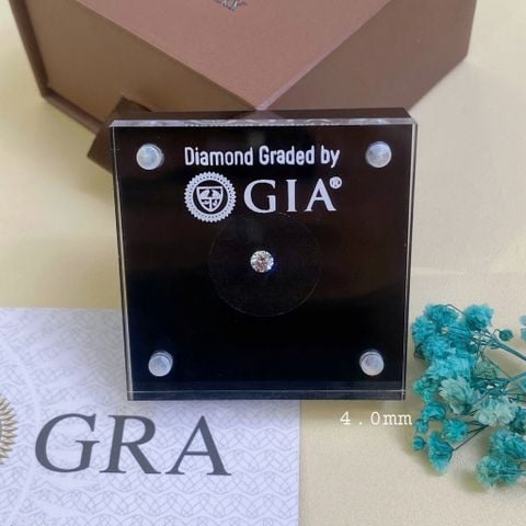Kim Cương Moissanite GRA 4.0mm, 0.3ct Nước D Cao Cấp (58 GIÁC).