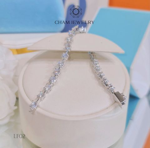 Lắc Tay CHAM JEWELRY LF02, Full Moissanite 4.0mm (Barcode CLM13045).
