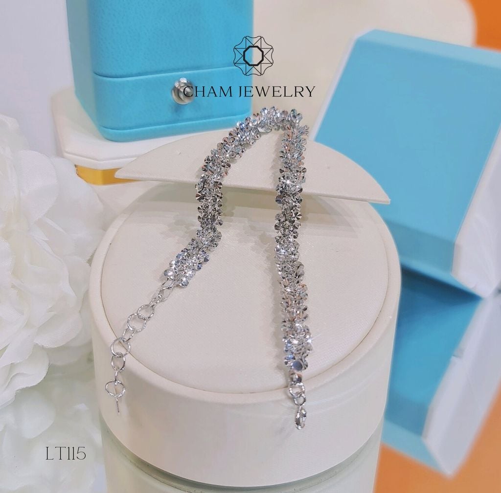 Lắc Tay CHAM JEWELRY LT115, Lắc Xoắn Hoa Mai 6.5mm (Barcode TLBC643).
