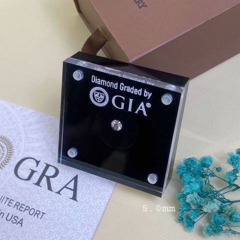 Kim Cương Moissanite GRA 5.0mm, 0.5ct Nước D Cao Cấp (58 GIÁC).