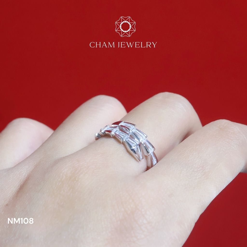 Nhẫn NM108 CHAM JEWELRY, Nhẫn Rắn Full Đá (Barcode TVB309N-CN107554).