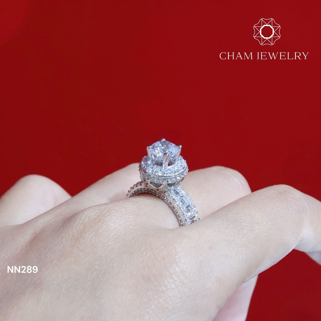 Nhẫn NN289 CHAM JEWELRY, Viên Chủ 7.0mm ( Barcode TNN1139).