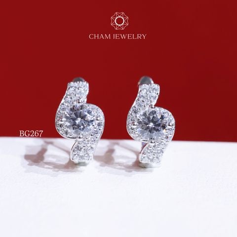 Hoa Tai BG267 CHAM JEWELRY, Chủ 4.5mm (Barcode TBG934).