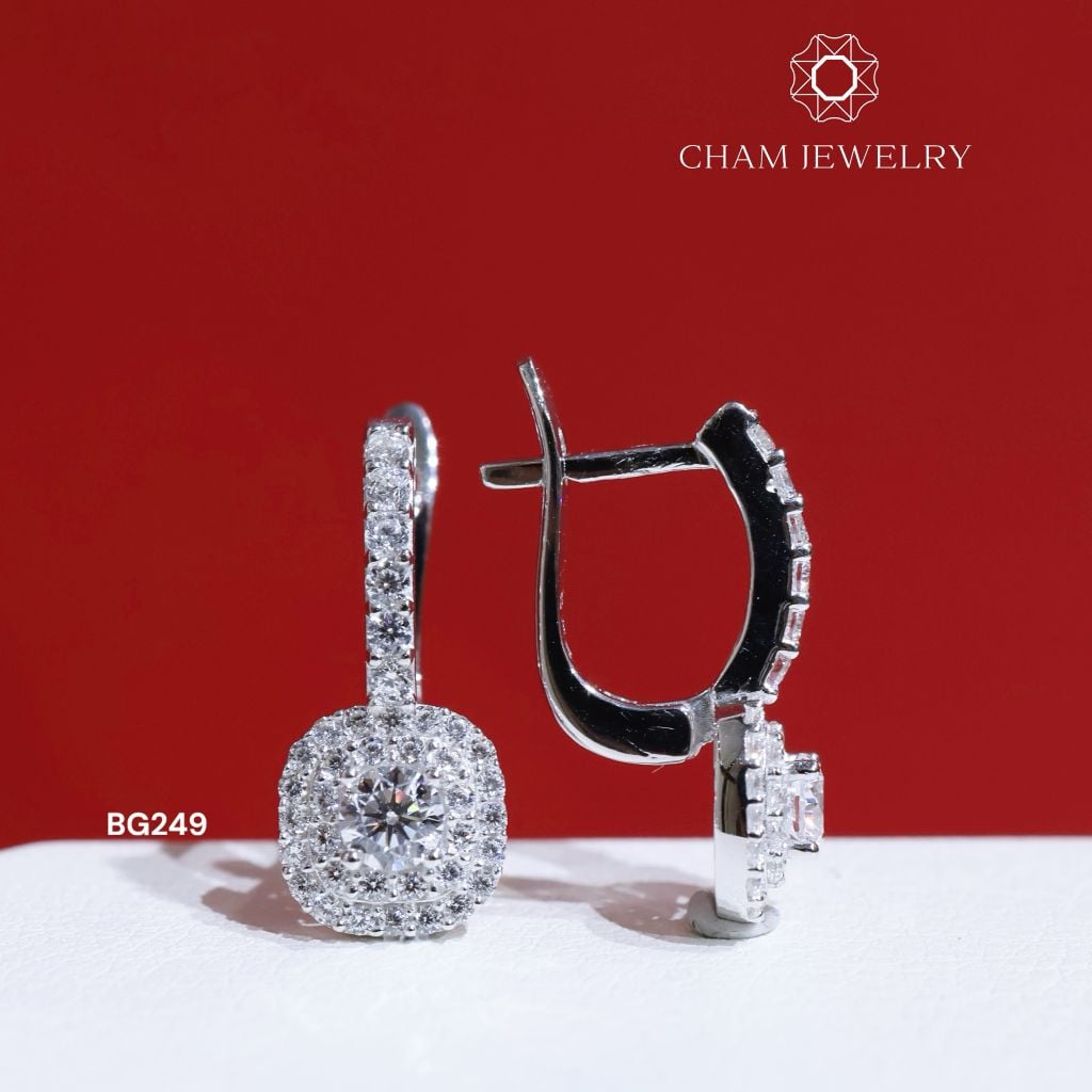 Hoa Tai BG249 CHAM JEWELRY , Chủ 3.5mm (Barcode TBG433).