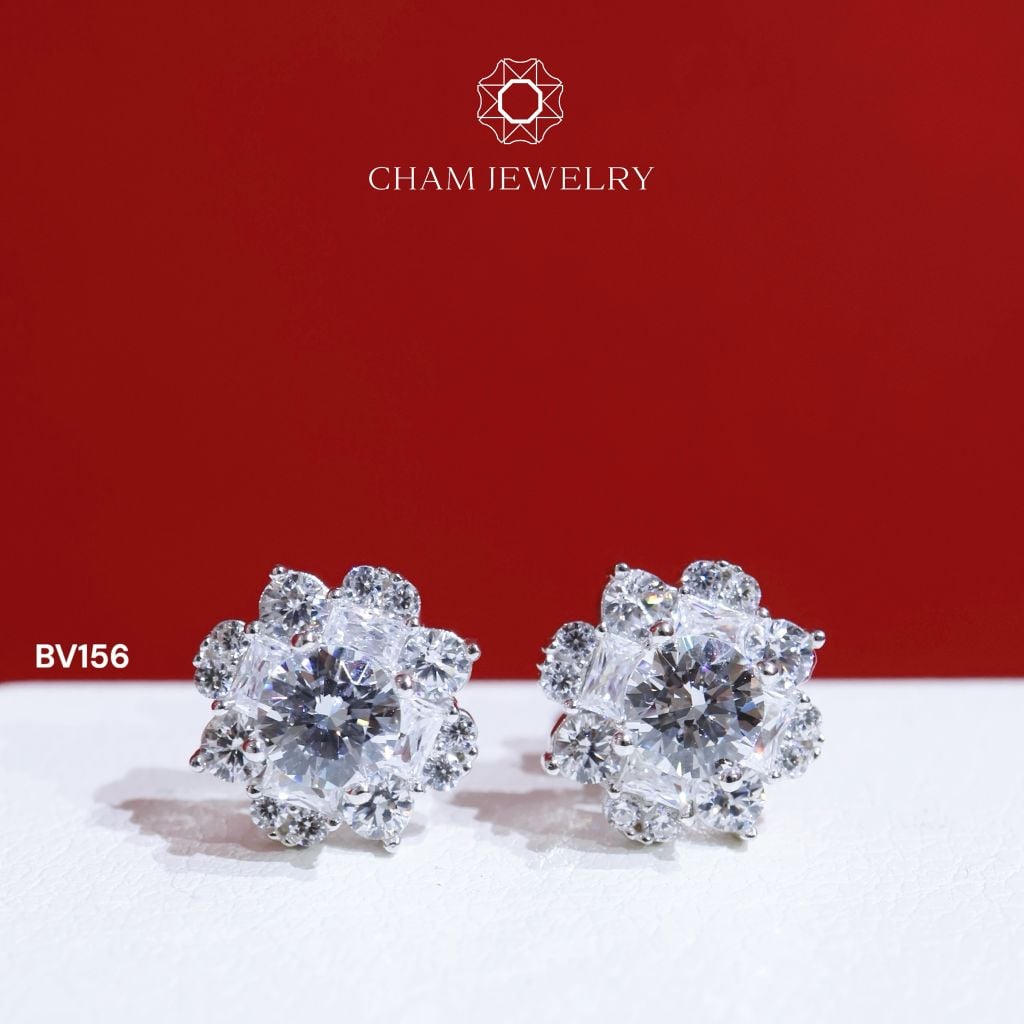 Hoa Tai BV156 CHAM JEWERLY, Chủ 4.5mm (Barcode TBV260)