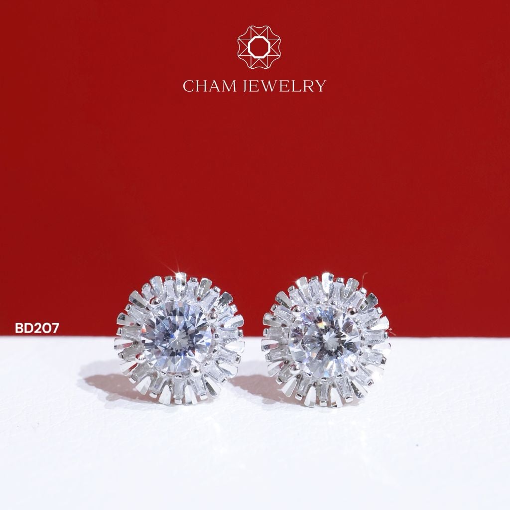 Hoa Tai BD207 CHAM JEWELRY , Chủ 5.0mm (Barcode TBD1178).