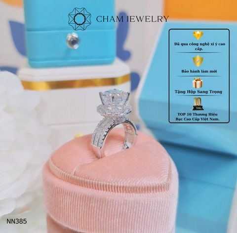 Nhẫn NN385 CHAM JEWELRY, Chủ 10mm (Barcode TVB287N).