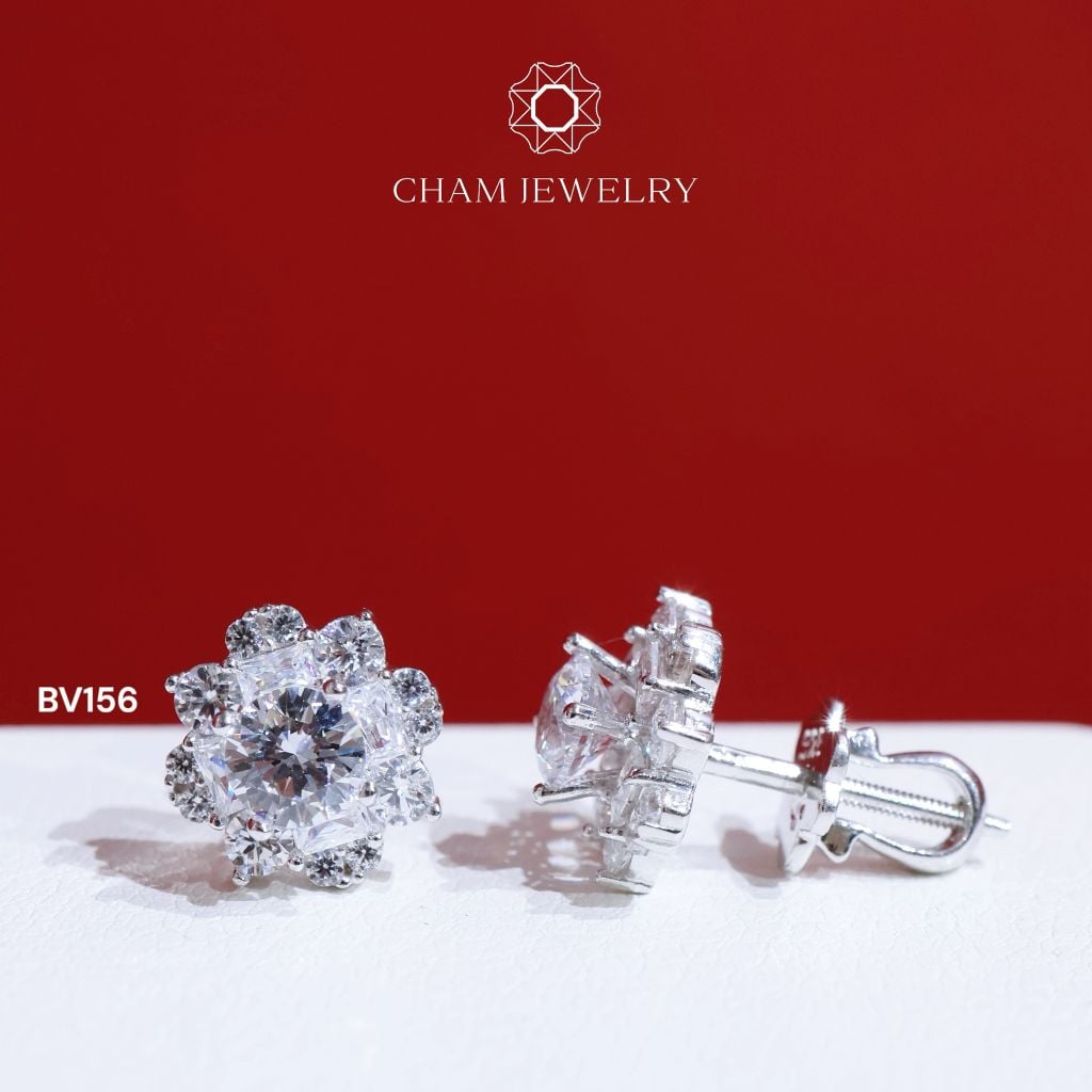 Hoa Tai BV156 CHAM JEWERLY, Chủ 4.5mm (Barcode TBV260)