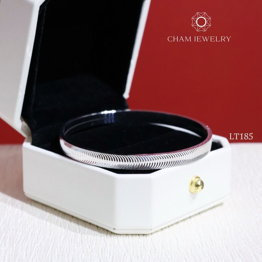 Vòng Tay VT185 CHAM JEWELRY, Vòng Mắt Mèo Bản 5.0mm (Barcode TVC36).