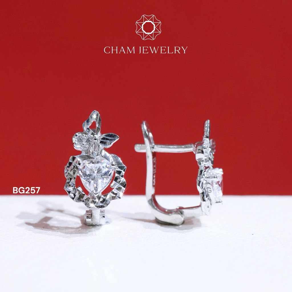 Hoa Tai BG257 CHAM JEWELRY, Chủ 4.0mm (Barcode TBG913).