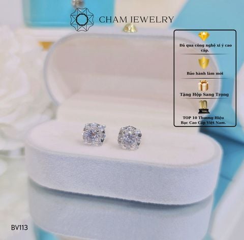 Hoa Tai BV113 CHAM JEWELRY, Chủ 5.0mm (Barcode CTP113).