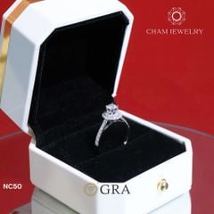 Nhẫn NC50 CHAM JEWELRY, Full Kim Cương Moissanite 4.5mm (Barcode ONNU03).