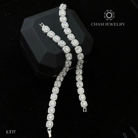 Lắc Tay CHAM JEWELRY LT37, Lắc Xoàn Vuông ( Barcode TLT834 ).