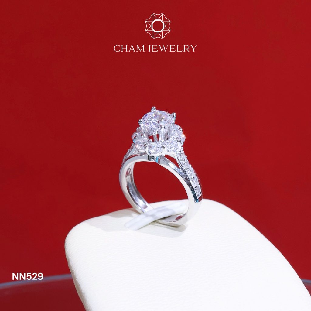Nhẫn Nữ NN529 CHAM JEWELRY, Chủ 6.5mm (Barcode TNN1492).