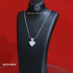 Dây Chuyền CHAM JEWELRY MC03-DK02 45cm ,Trái Tim Full Moissanite  (Barcode TFM17).