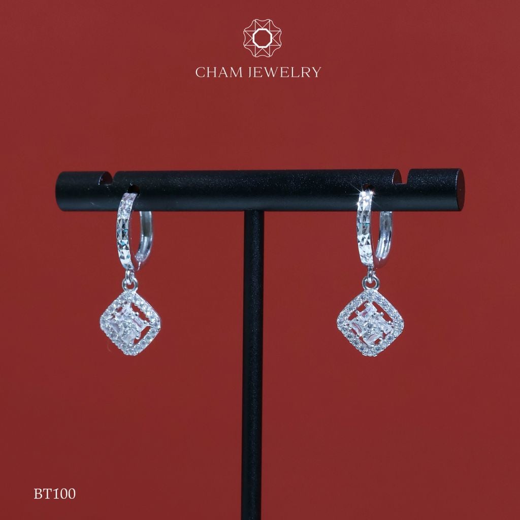 Hoa Tai BT100 CHAM JEWELRY, Chủ 9.5mm (Barcode TBT773).