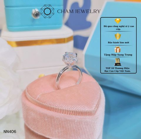 Nhẫn NN406 CHAM JEWELRY, Chủ 7.5mm (Barcode CN7357).