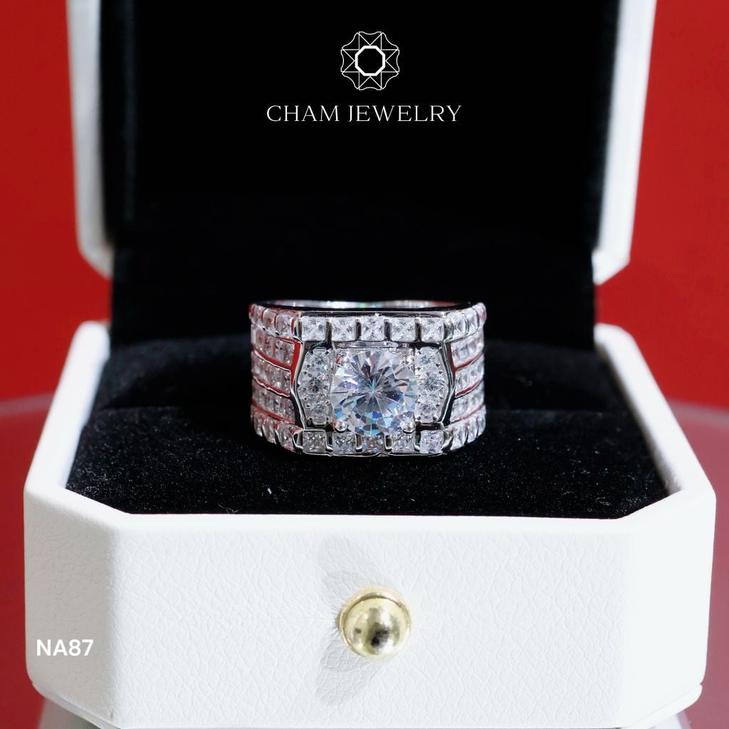 Nhẫn Nam NA87 CHAM JEWELRY, Chủ 7.5mm