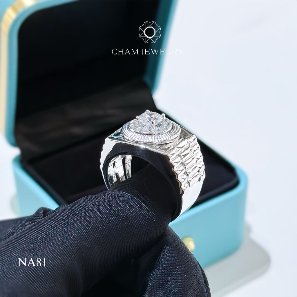 Nhẫn Nam NA81 CHAM JEWELRY, Chủ 6.0mm.
