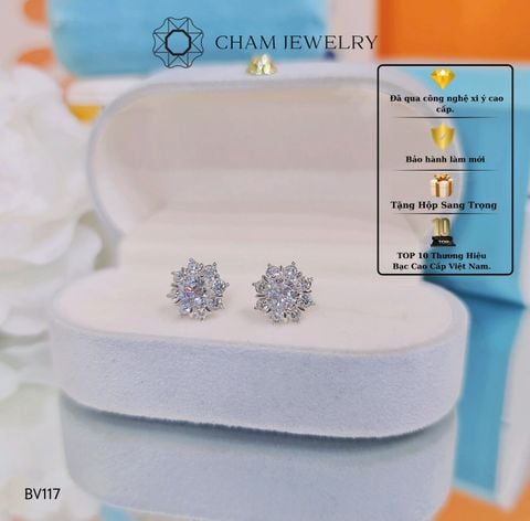 Hoa Tai BV117 CHAM JEWELRY, Chủ 5.0mm (Barcode CBK193-TBV43).