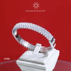 Vòng Tay CHAM JEWELRY VT35, 2 Hàng Đá 3.0mm ( Barcode TV42).