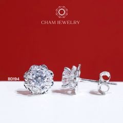 Hoa Tai CHAM JEWELRY BD194, Xoàn Hoa Chạm Máy Chủ 4.5mm ( Barcode TBD1109).