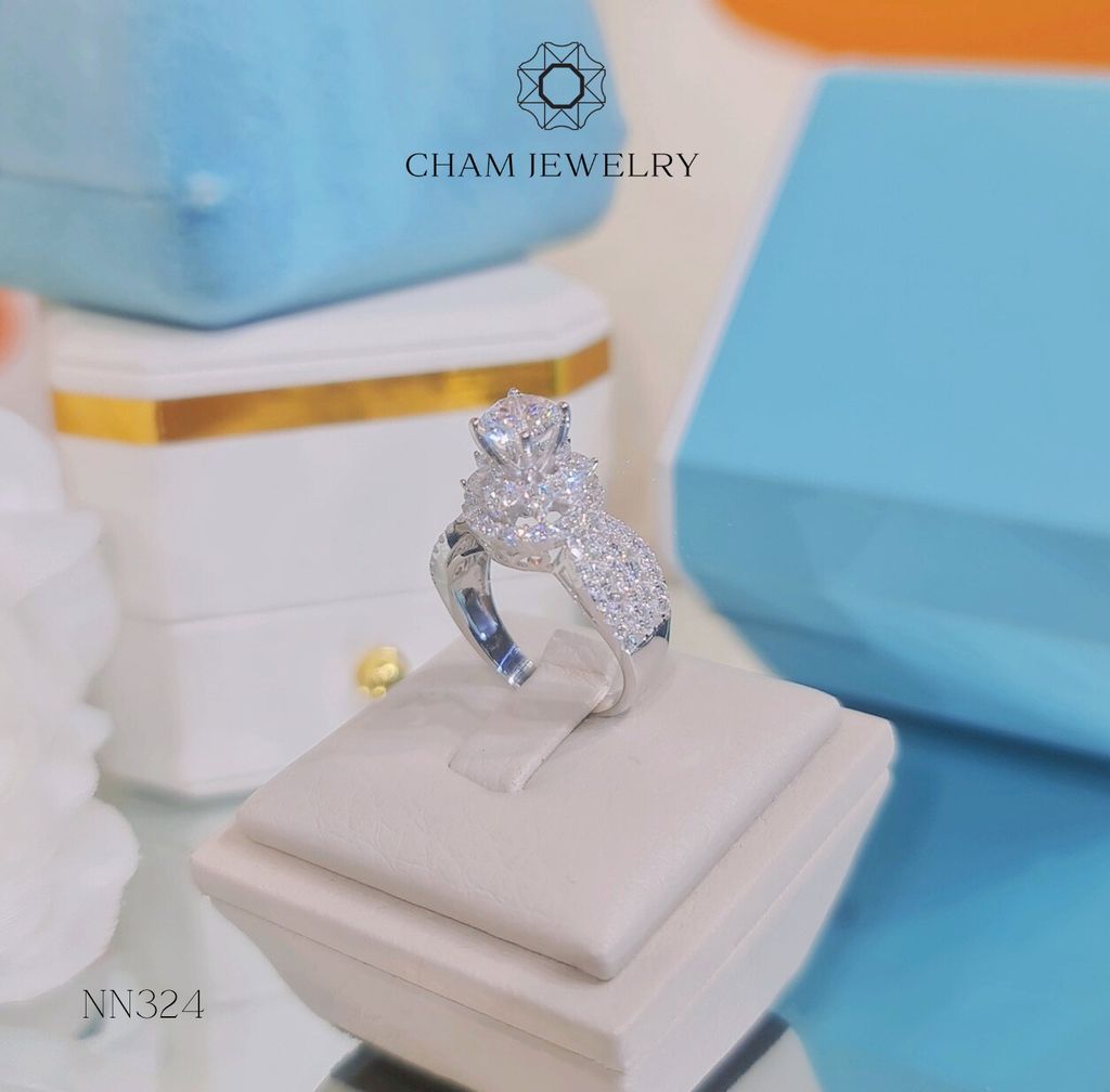 Nhẫn NN324 CHAM JEWELRY, Chủ 6.0mm ( Barcode TNN1072).