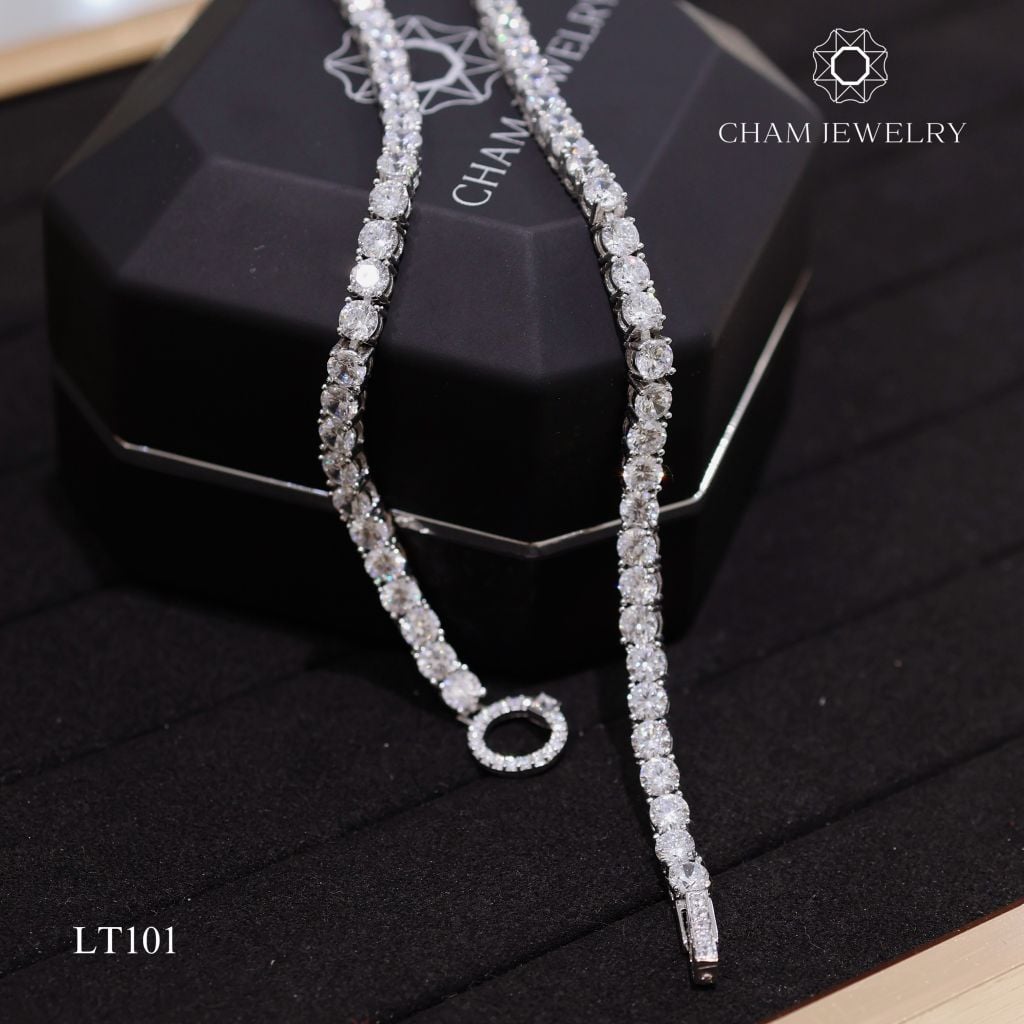 Lắc Tay LT101 CHAM JEWELRY, Tenis Full Đá 4.0mm Khóa Tròn ( Barcode TLT1133).