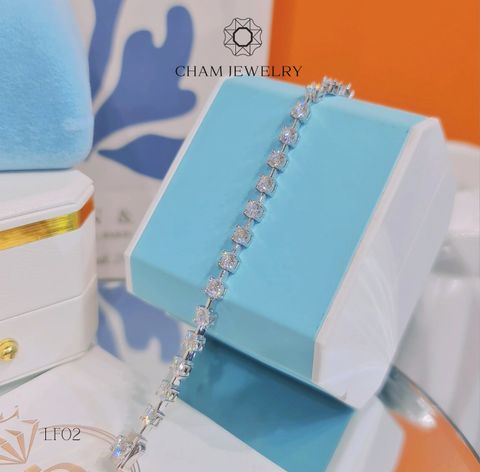 Lắc Tay CHAM JEWELRY LF02, Full Moissanite 4.0mm (Barcode CLM13045).