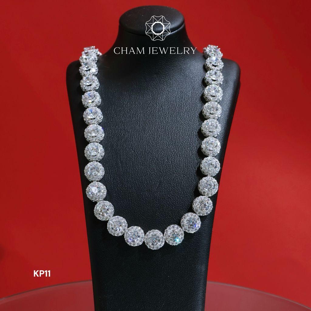 Dây Chuyền KP11 CHAM JEWELRY, Dây Full Xoàn Tròn Chủ 5.0mm (Barcode TDK10).