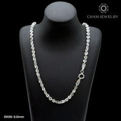 Dây Chuyền CHAM JEWELRY DX30, Xoắn Lá Tròn 3mm ( Barcode TDBC0723).