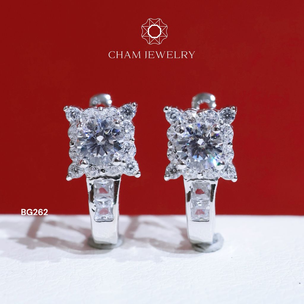 Hoa Tai BG262 CHAM JEWELRY, Chủ 4.5mm.