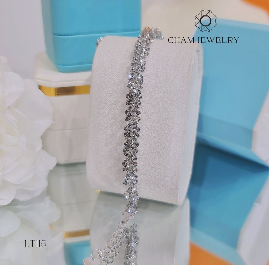 Lắc Tay CHAM JEWELRY LT115, Lắc Xoắn Hoa Mai 6.5mm (Barcode TLBC643).