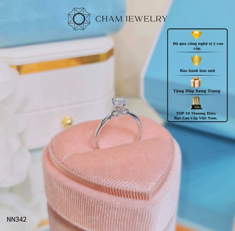 Nhẫn Nữ NN342 CHAM JEWELRY, Chủ 5mm (Barcode TNN1270).