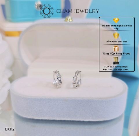Hoa Tai CHAM JEWELRY BK112, Bông Khoen Kim Tiền ( Barcode TBK288).