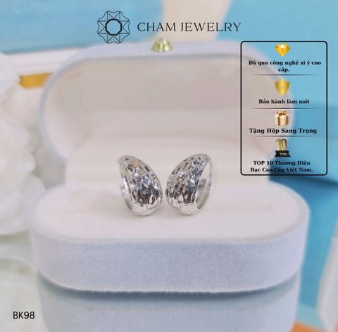Hoa Tai CHAM JEWELRY BK98 , Khoen Ovan Chạm Máy .