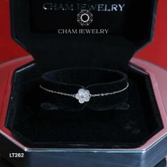 Lắc Tay LT262 CHAM JEWELRY, Lắc Cỏ 5 Lá Free Size Bản 9.0mm ( Barcode CSL70316).