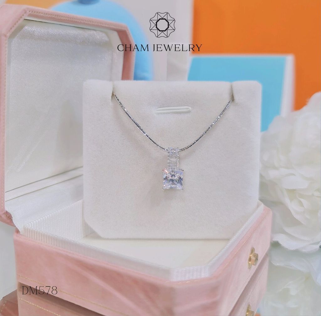 Dây Chuyền MK578-DK03 45cm CHAM JEWELRY, Chủ Vuông 7.0mm.