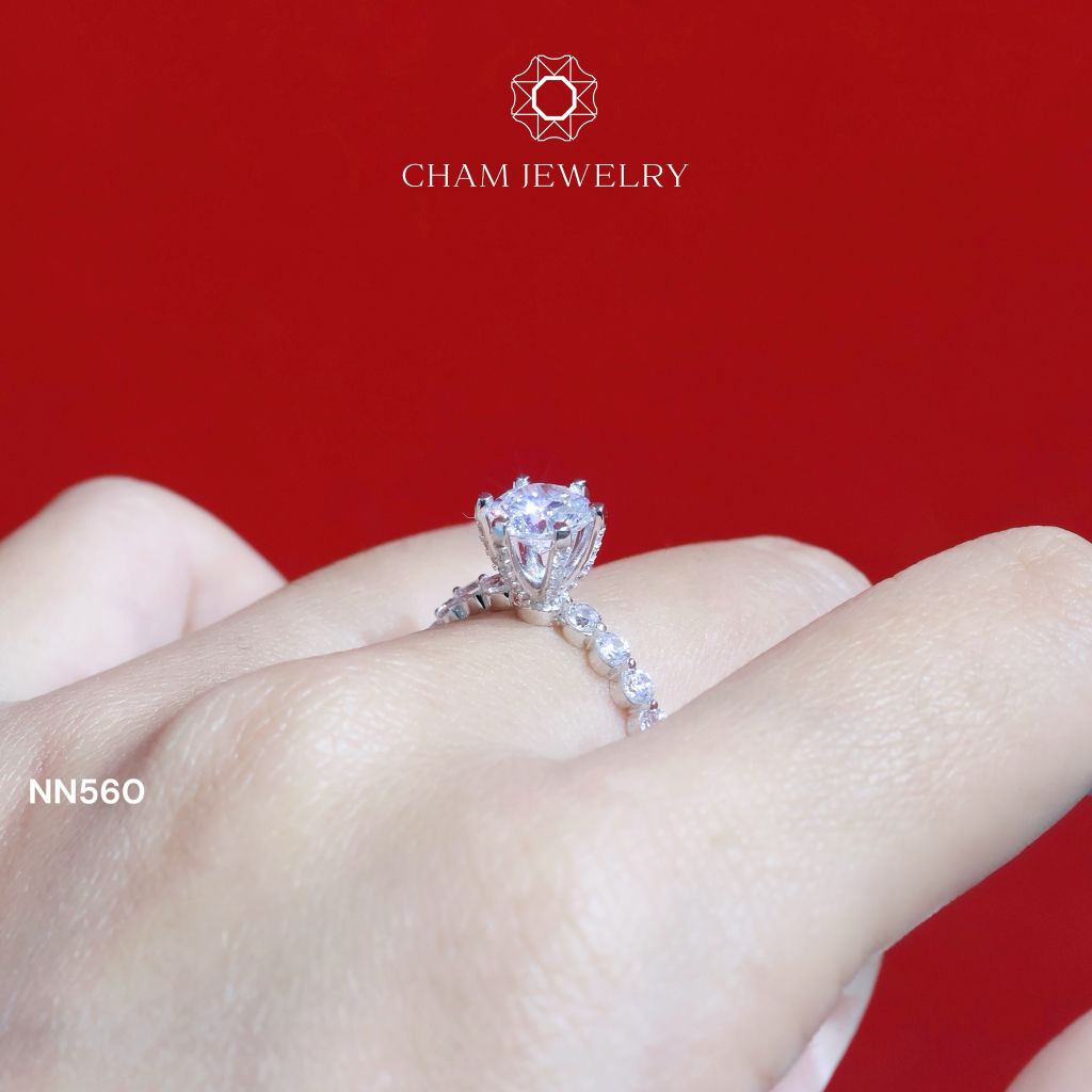 Nhẫn Nữ NN560 CHAM JEWELRY, Chủ 6.5mm (Barcode TNN1543)