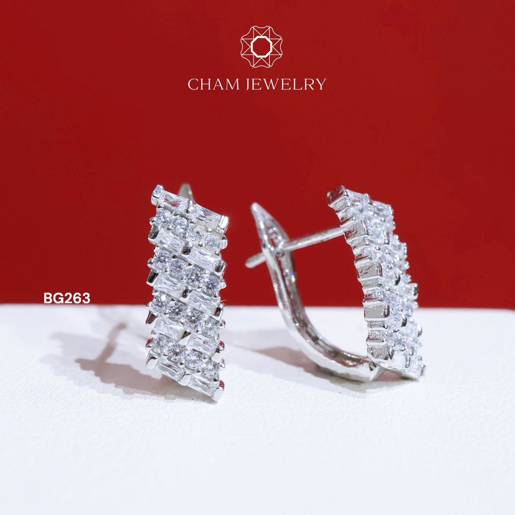 Hoa Tai BG263 CHAM JEWELRY, Bản 5.5mm.