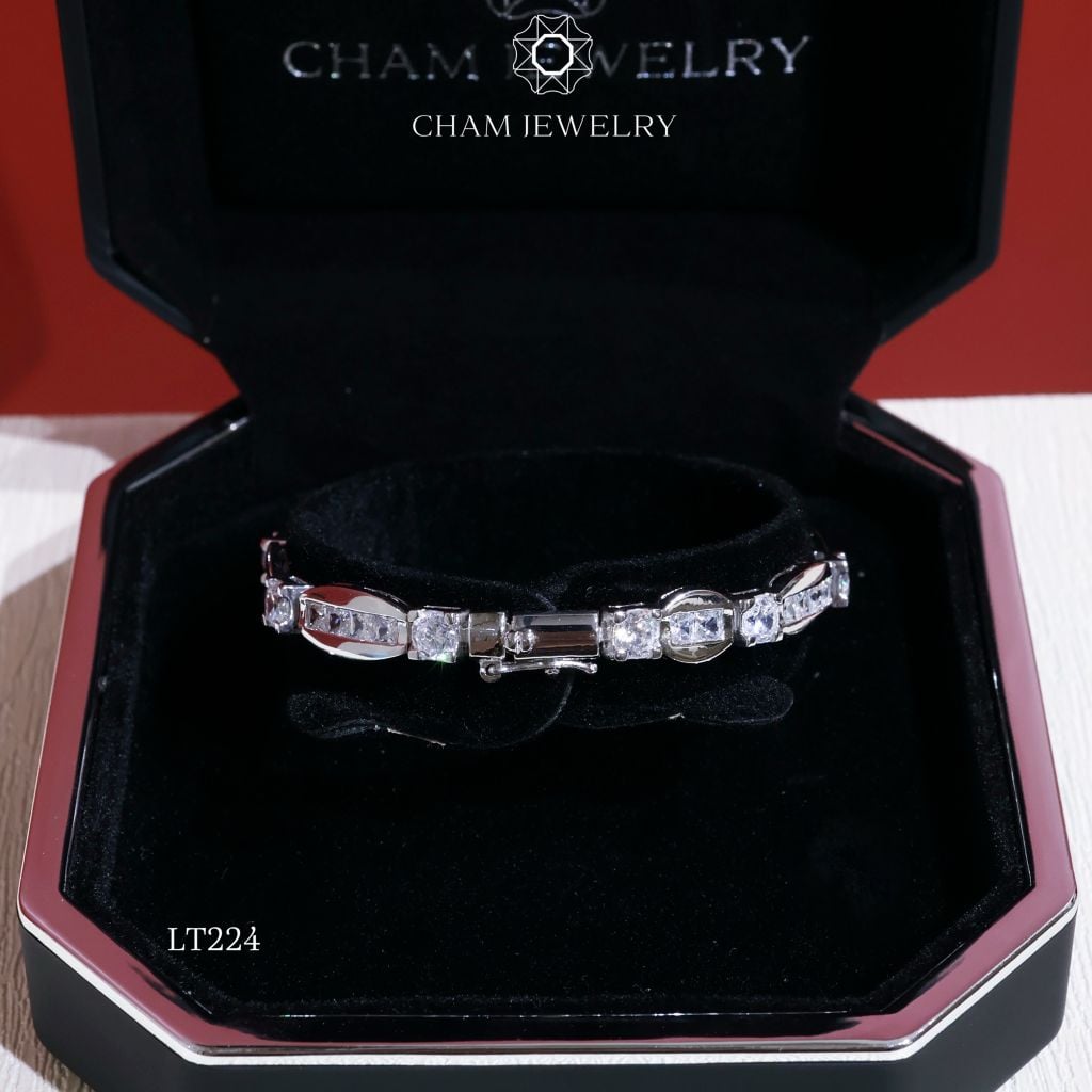 Lắc Tay LT224 CHAM JEWELRY,Chủ 4.0mm Bản 7.0mm.