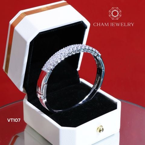 Vòng Tay CHAM JEWELRY VT107, Vòng 2 Hàng Đá( Barcode CV7267).