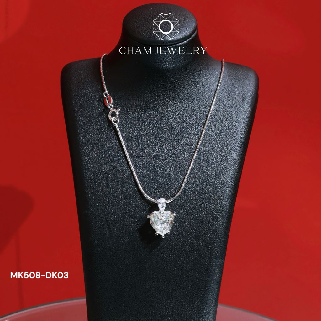 Dây Chuyền MK508-DK03 45cm CHAM JEWELRY, Mặt Tim Đá Nam Phi.