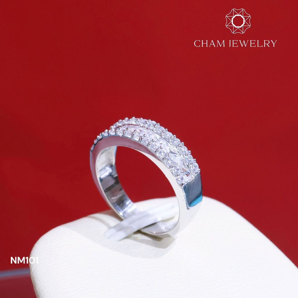 Nhẫn NM101 CHAM JEWELRY, Bản 5.0mm