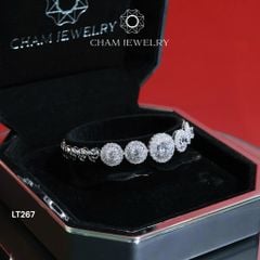 Lắc Tay LT267 CHAM JEWELRY, Lắc Xoàn Tròn Chủ 6.0mm (Barcode TLT1248).
