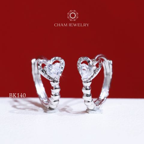 Hoa Tai BK140 CHAM JEWELRY, Chủ 4.0mm (Barcode TBK316).