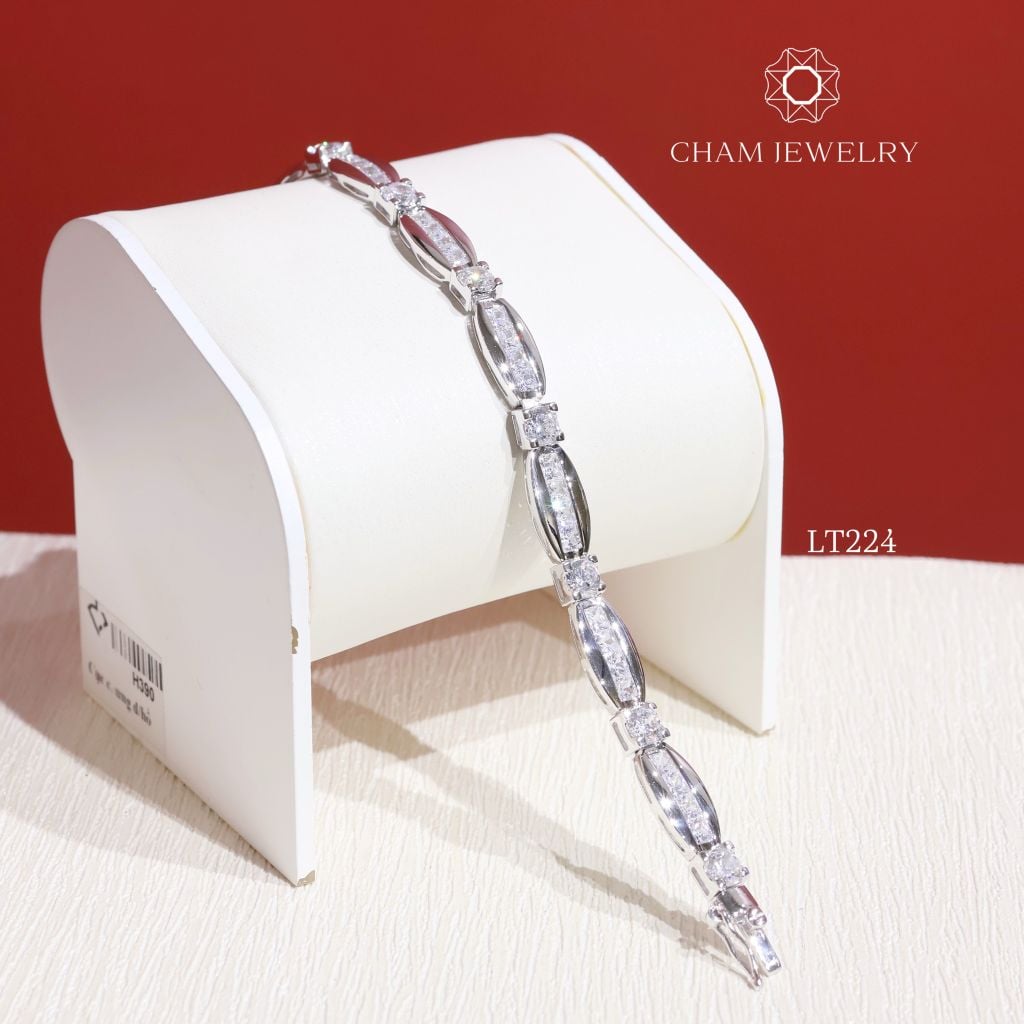 Lắc Tay LT224 CHAM JEWELRY,Chủ 4.0mm Bản 7.0mm.